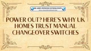 Power Out Here’s Why UK Homes Trust Manual Changeover Switches
