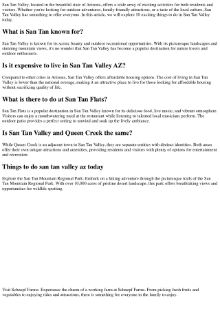 10 Exciting Things to Do in San Tan Valley Today