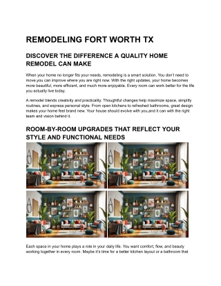 REMODELING FORT WORTH TX