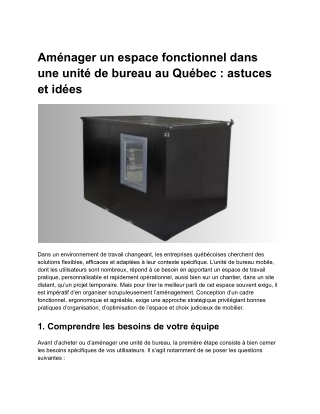Aménager un espace fonctionnel dans une unité de bureau au Québec _ astuces et idées (1)