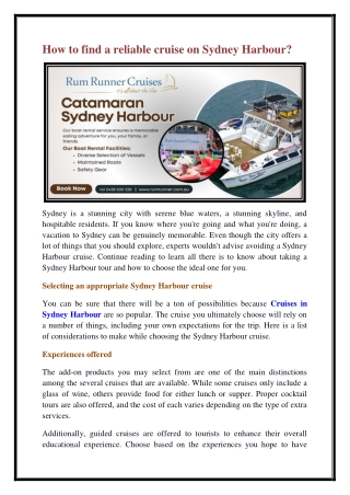 Catamaran Sydney Harbour