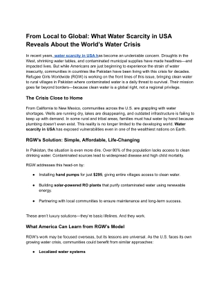 From Local to Global_ What Water Scarcity in USA Reveals About the World’s Water Crisis