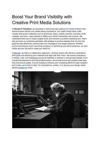 Boost Your Brand Visibility with Creative Print Media Solutions