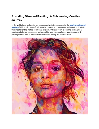 Sparkling Diamond Painting_ A Shimmering Creative Journey