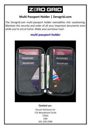 Multi Passport Holder | Zerogrid.com