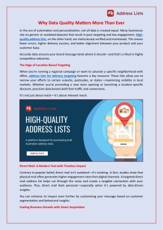 High-Quality Address Lists