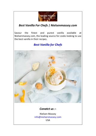 Best Vanilla For Chefs  Nielsenmassey