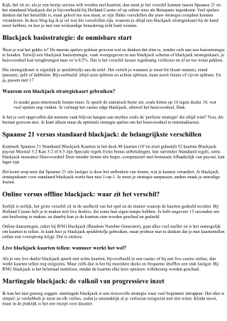 Wat is het verschil tussen Spaanse 21 en Blackjack?