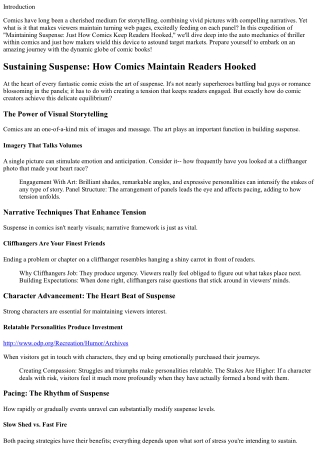 Maintaining Thriller: Just How Comic Books Keep Viewers Hooked