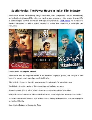 South Cinema The Powerhouse of Indian Film Industry