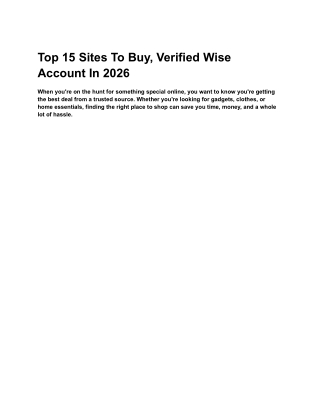 Top 15 Sites To Buy, Verified Wise Account In 2026 (1)