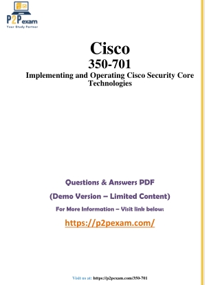 Pass 350-701 SCOR with Updated PDF – Questions & Answers Included