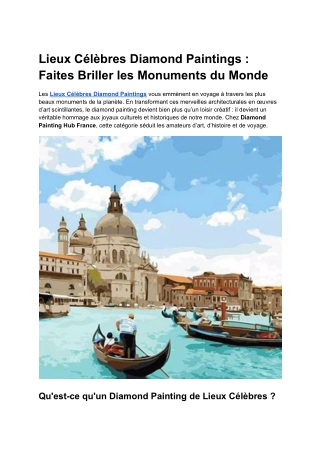 Lieux Célèbres Diamond Paintings _ Faites Briller les Monuments du Monde (1)