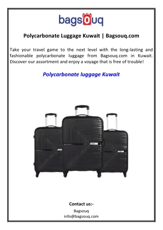 Polycarbonate Luggage Kuwait | Bagsouq.com