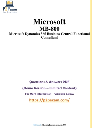 Pass MB-800 Exam – Download Real Questions & Answers PDF Now