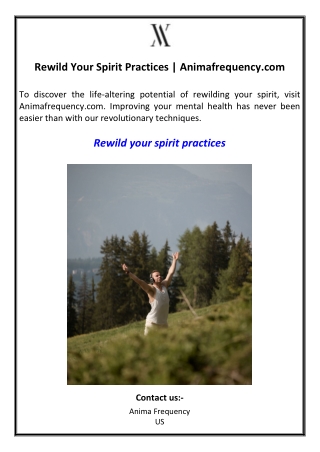 Rewild Your Spirit Practices | Animafrequency.com