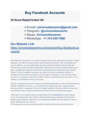 How To Deliver Great Best 1 Platform Buy Facebook  Accounts  With Examples