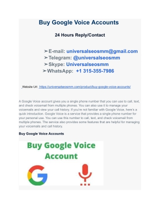 How To Deliver Great Buy Google Voice Accounts  With Examples