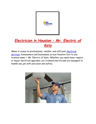 Electrician in Houston