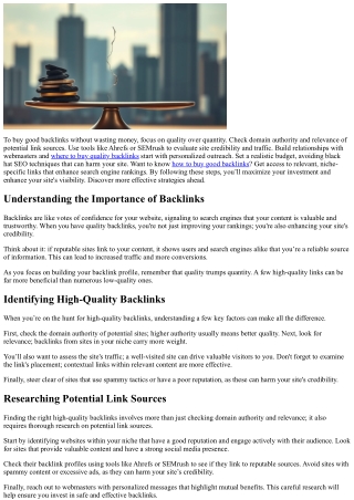 How to Buy Good Backlinks Without Wasting Money