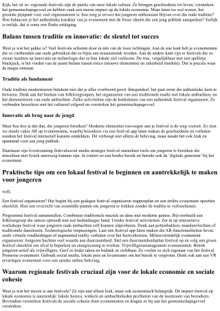 Hoe trek je jongeren naar een traditioneel festival?