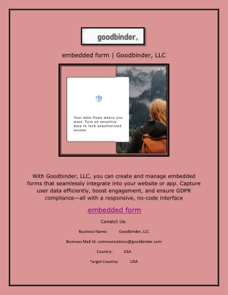 embedded form | Goodbinder, LLC