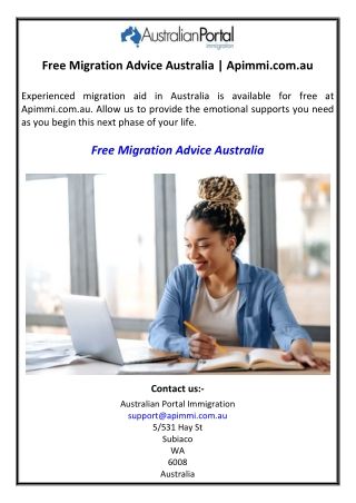 Free Migration Advice Australia | Apimmi.com.au