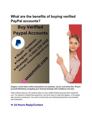 What are the benefits of buying verified PayPal accounts