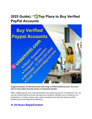 2025 Guide)_ “✅Top Place to Buy Verified PayPal Accounts