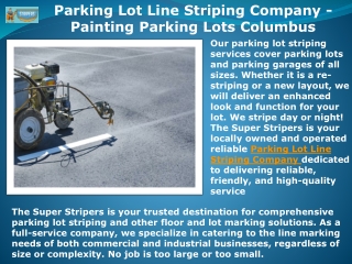 Parking Lot Line Striping Company - Painting Parking Lots Columbus