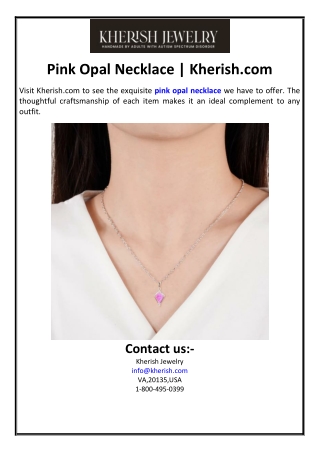 Pink Opal Necklace | Kherish.com