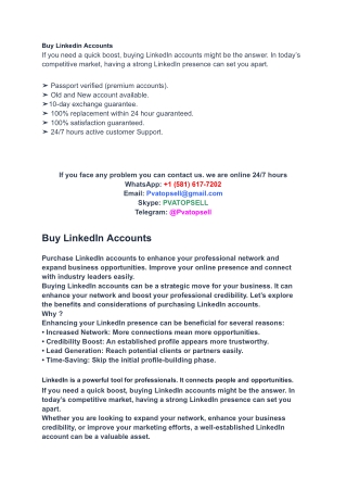 Buy LinkedIn Accounts