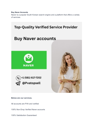 Buy Naver accounts