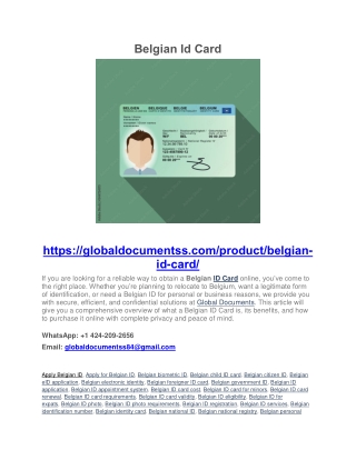Belgian Id Card