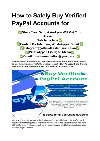 How to Safely Buy Verified PayPal Accounts for