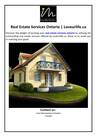 Real Estate Services Ontario | Loveurlife.ca