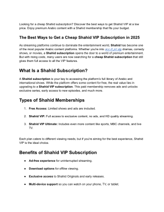Everything You Need to Know About Shahid Yearly Subscription