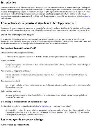 L'importance du responsive design dans le développement web