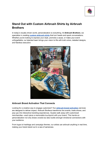 Stand Out with Custom Airbrush Shirts by Airbrush Brothers