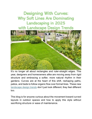 Designing With Curves-Why Soft Lines Are Dominating Landscaping in 2025 with Landscape Design Trends