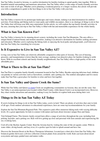 Family-Friendly Activities in San Tan Valley for Kids of All Ages