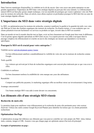 L'importance du SEO dans votre stratégie digitale