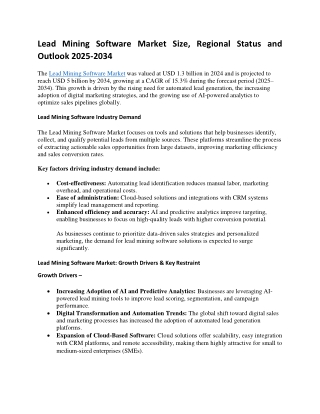 Lead Mining Software Market