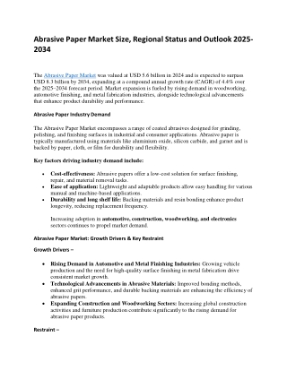 Abrasive Paper Market