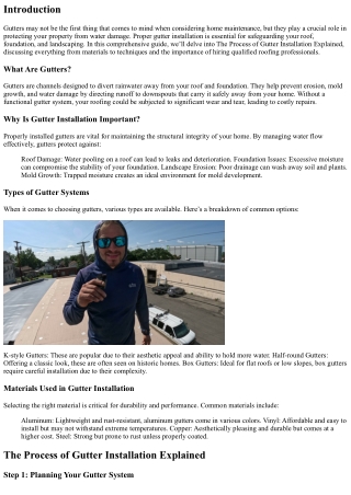 The Process of Gutter Installation Explained