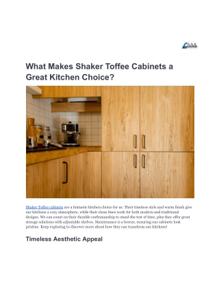 What Makes Shaker Toffee Cabinets a Great Kitchen Choice_