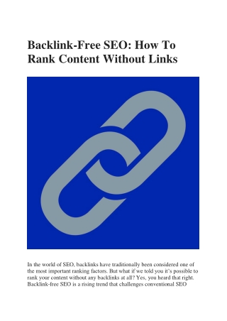 Backlink-Free SEO_ How To Rank Content Without Links