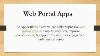 Web Portal Apps