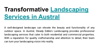 Transformative Landscaping Services in Austral
