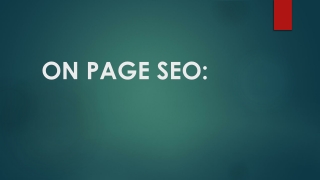 ON PAGE SEO